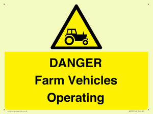 DANGER Farm Vehicles Operating